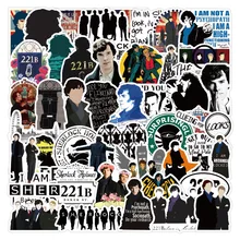 50pcs British TV Show Sherlock Cartoon Stickers For Laptop Motorcycle Diary Planner Scrapbook DIY Decal Stationery Sticker Toys