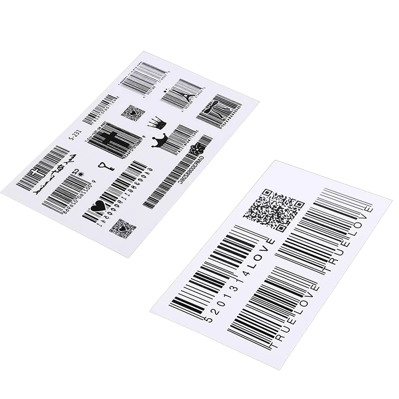Хит! Временная Стикеры Водонепроницаемый индивидуальность 3D штрих кодов дизайн