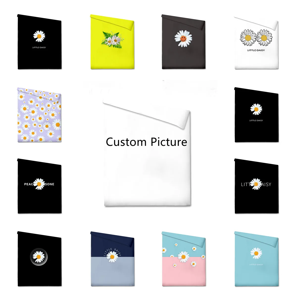 

Home Textile Bedding Sets 3D Cartoon Printed Little Daisy DIY Custom Bed Quilt Duvet Cover Home Decor Bedclothes Milk Material
