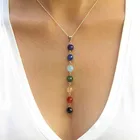 Ожерелье с натуральным камнем для женщин, ожерелье из 7 драгоценный камень для чакры, для йоги, рейки, исцеления, балансировки, чакры