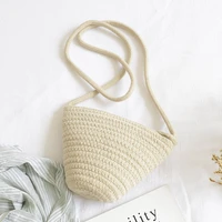 ins cute crossbody cotton woven bag fashion shell straw mini bag simple internet celebrity shoulder beach bag