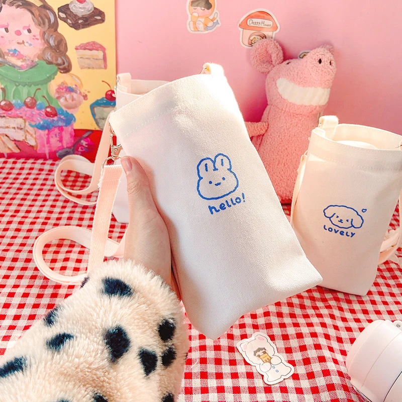 Мультяшная Холщовая Сумка рукав для чашки милый термос стеклянная