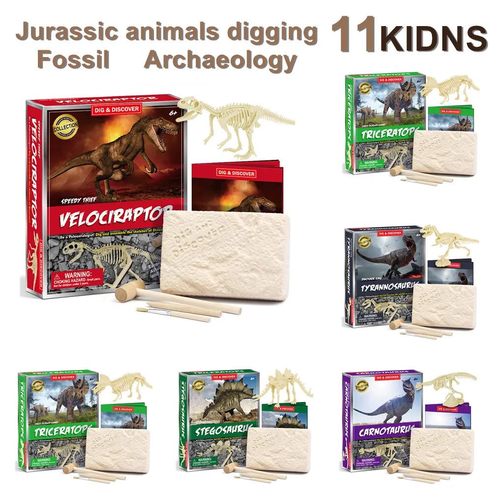 Дети DIY Юрского периода Животные Динозавр Скелет копать/сборки игрушки динозавр