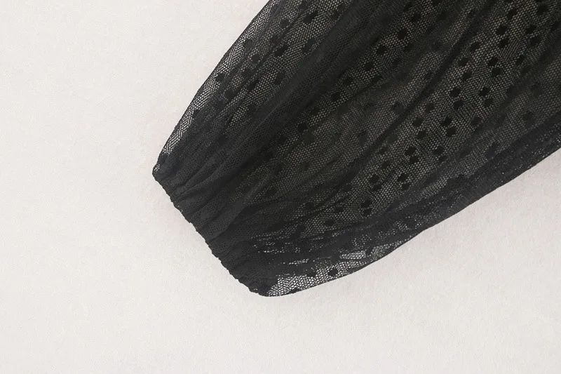 Женская черная блузка с оборками и коротким рукавом женские повседневные