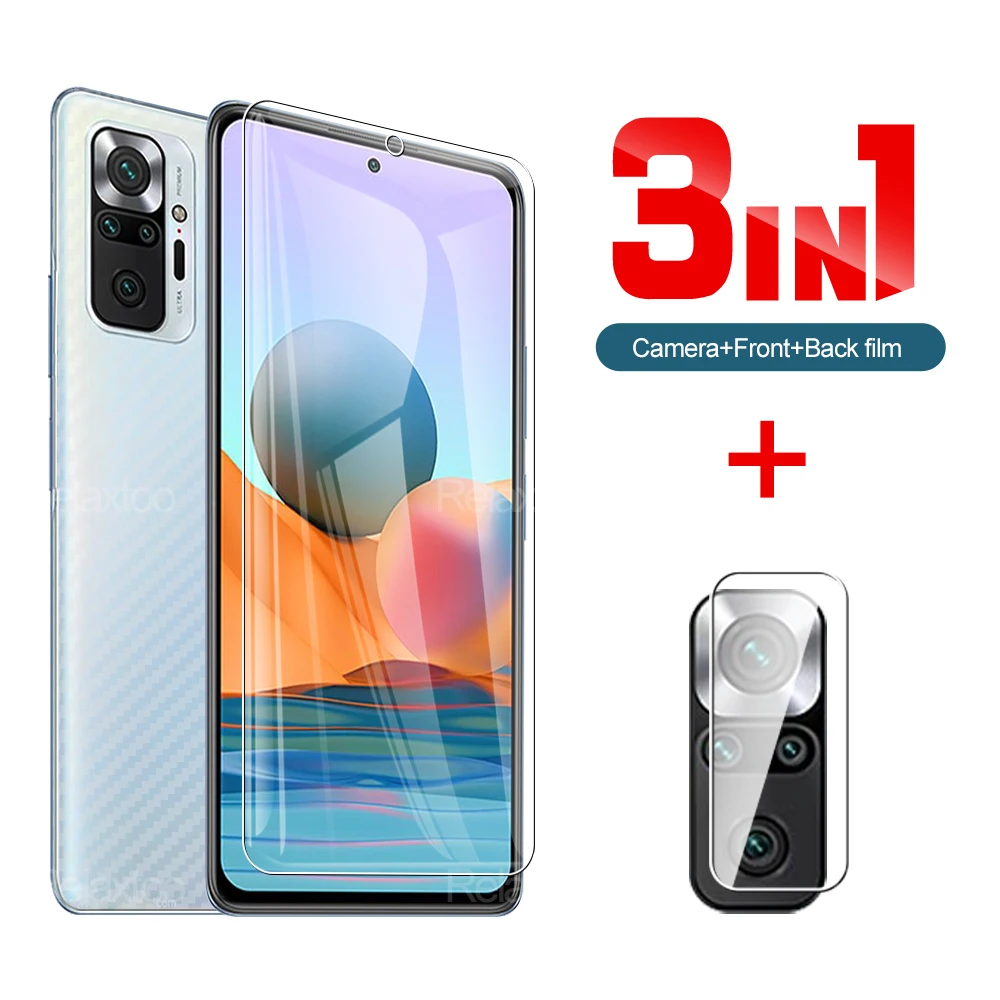

Стекло для объектива Xiaomi redmi note 9 Pro, передняя защита экрана, стекло для Redmi Note 10pro, 8Pro, 8t, 9s, задняя мягкая пленка из углеродного волокна