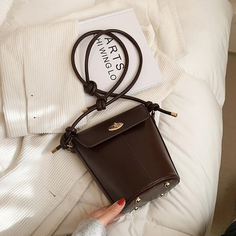 

Spring Simple Small Bag2021new Trendy Texture Fashion Ladies One-shoulder Bucket Bag High-quality Niche Messenger Bag Female Bag
