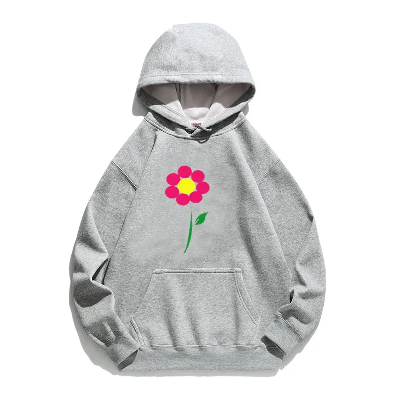 

Women Hoodie Little Flower Printed Hoodies Women Fleece Long Sleeve Loose Sweatshirt with Hat Girls Pullovers Winter
