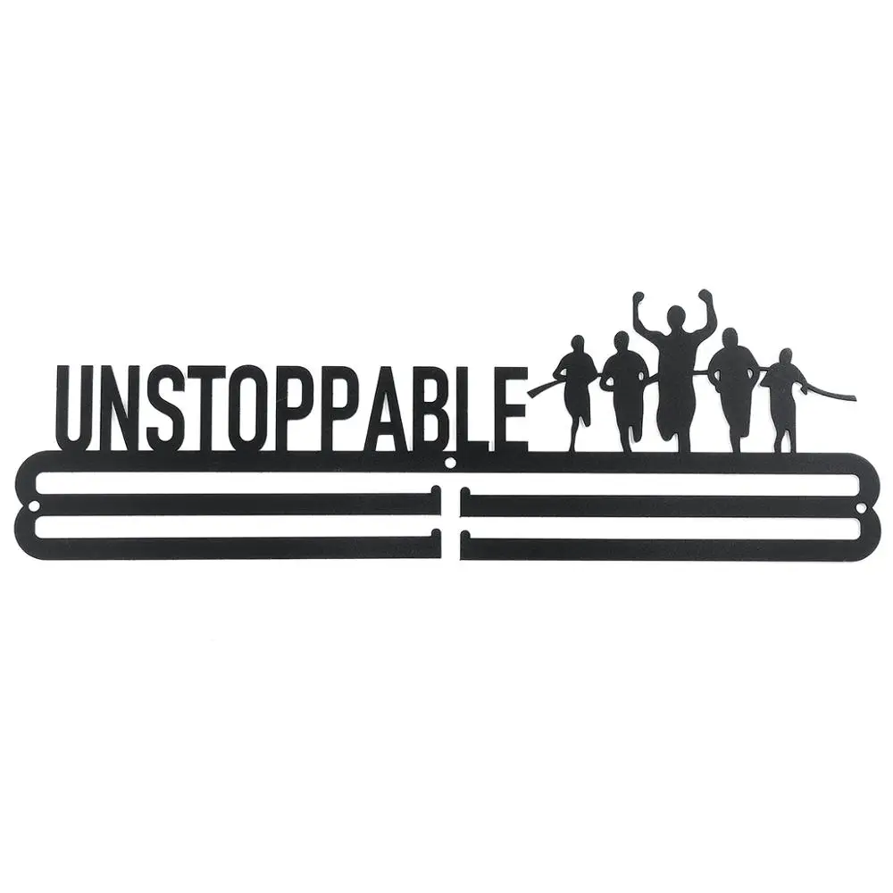 Unstoppable Нержавеющая сталь медаль Вешалка медаль держатель дисплей стойка Бег Плавание гимнастика марафоны велосипед Спорт медаль подарок украшение - Цвет: Unstoppable