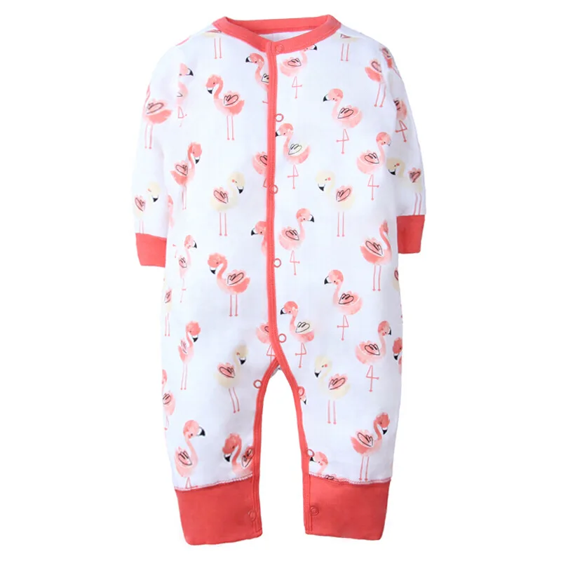 Pijama infantil; одежда для малышей; пижамы-комбинезоны для девочек; пижамы для маленьких мальчиков; комбинезон для новорожденных; ползунки для малышей - Цвет: flamingo