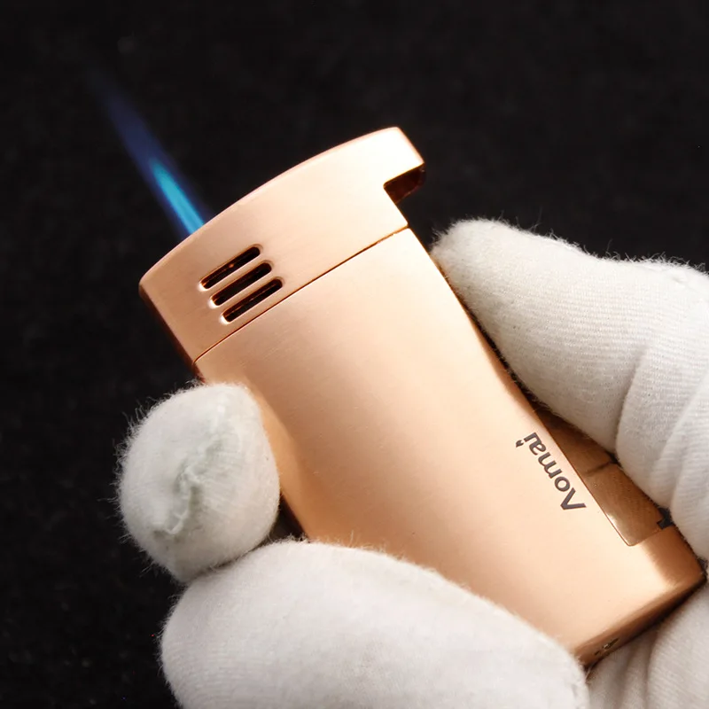 

Torch Jet Windproof Lighter Metal Turbo Ultra Thin 1300 C Lighter Side Press Straight Fire Gas Butane Welding Cigarettes Lighter