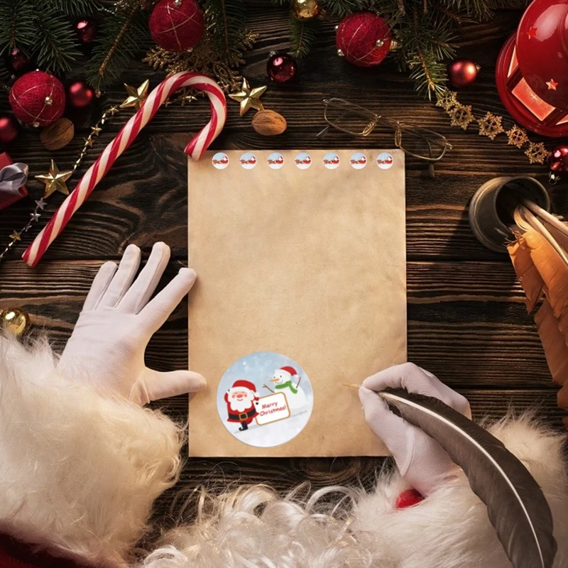 

4Rolls Combination Pack Christmas Ornaments Sticker Roll 500PCS Per Roll Very Suitable for Christmas Themed Decorations