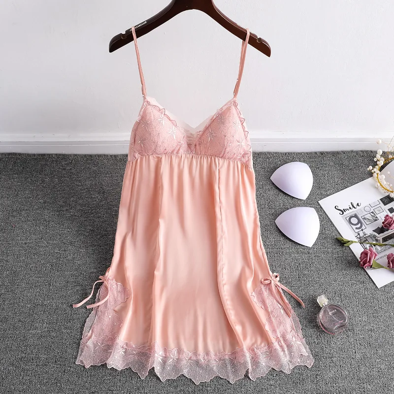 Сексуальная ночная рубашка летние пикантные шелковисто полые Изысканная