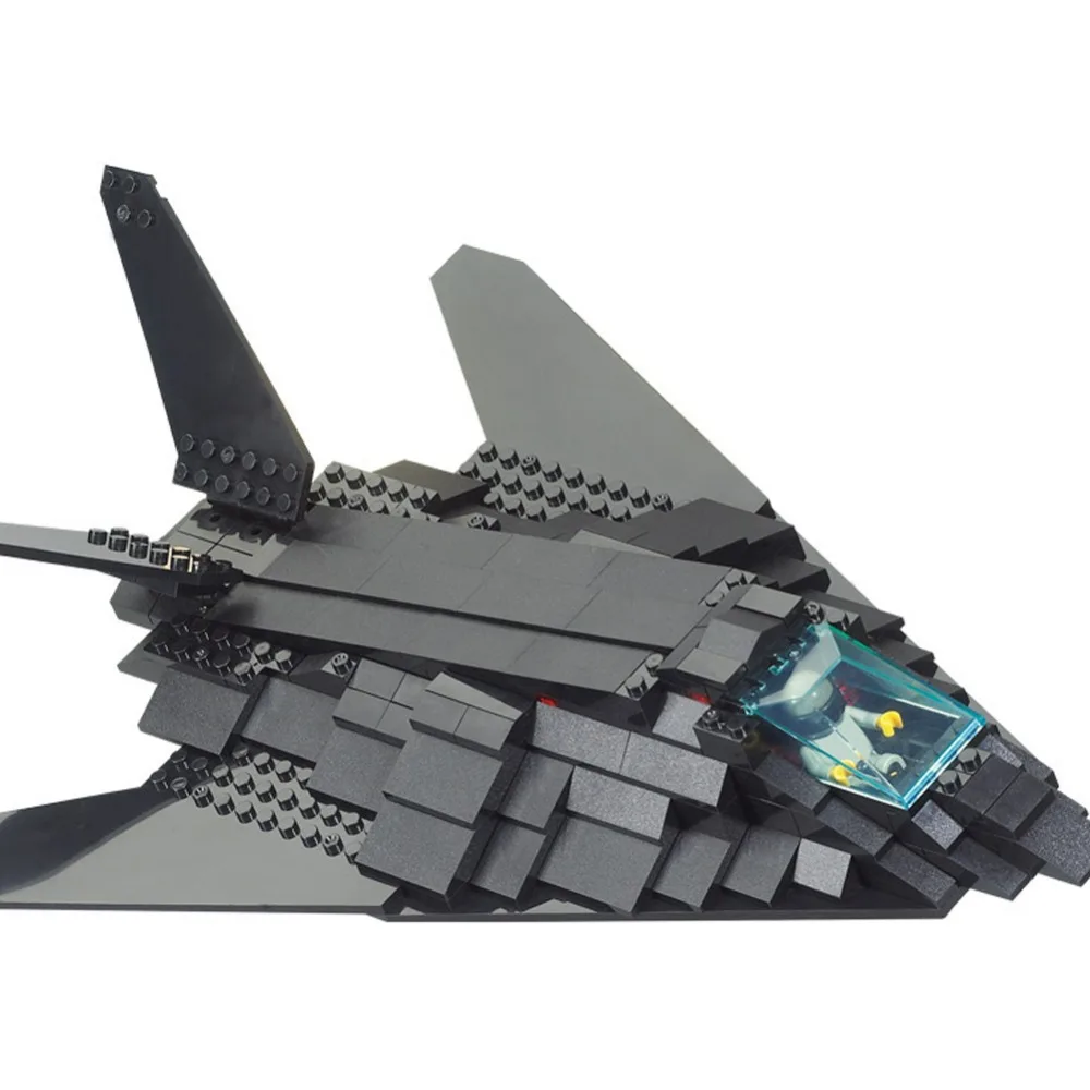 

sluban 0108 Building Block Sets military F-117 stealth bomber 3D Construction Brick Educational Hobbies Toys for Kids