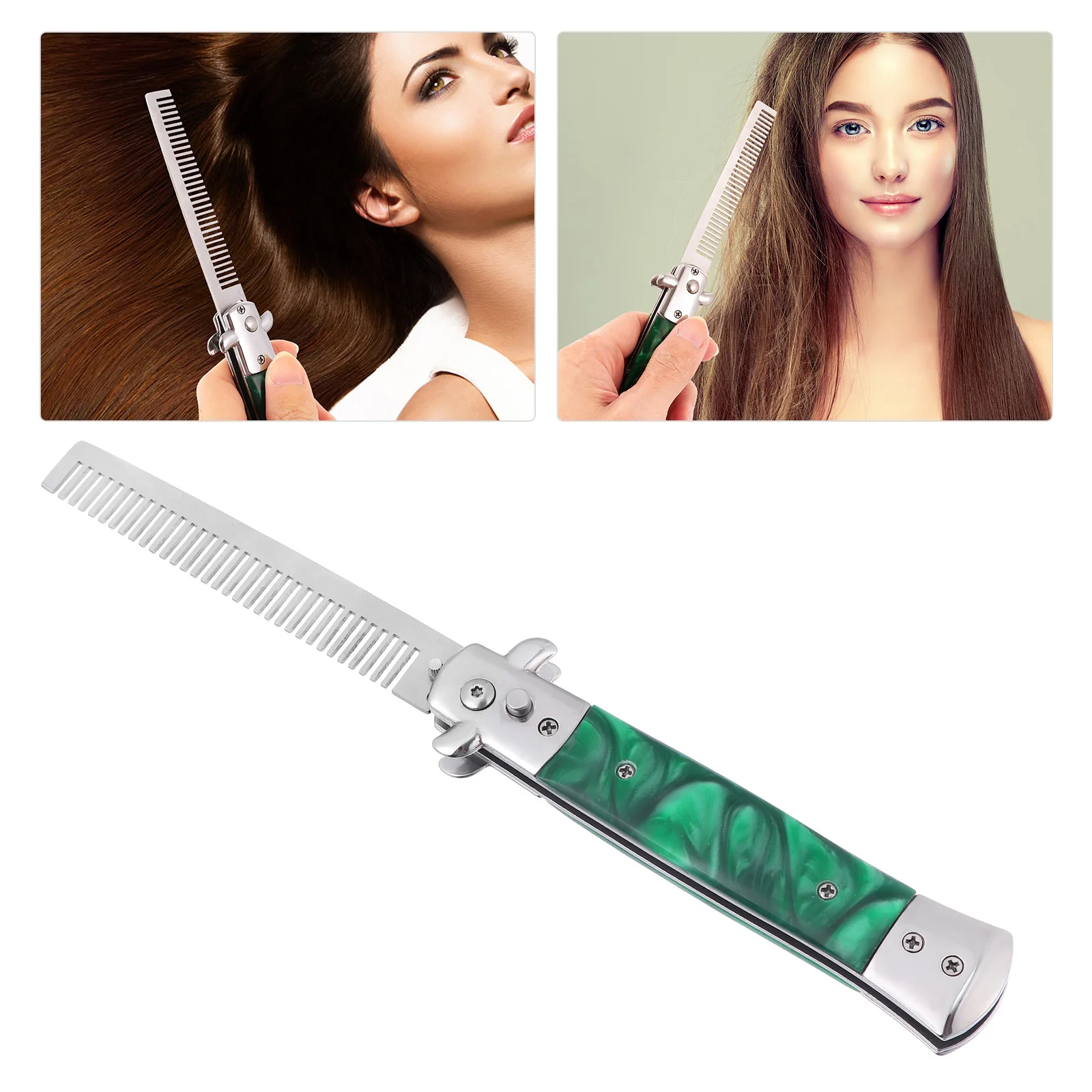 

Складная тренировочная расческа из титановой стали, инструмент для укладки волос