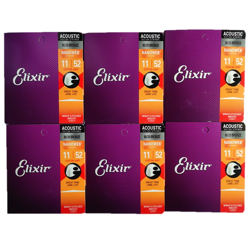 

Elixir Nanoweb Coating Acoustic Guitar Strings 11027 80/20 Bronze Custom Light 011-052