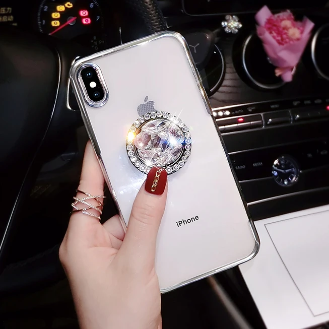 Модный милый мягкий силиконовый чехол для Iphone X XS MAX XR 8 Plus 7 с бриллиантовым