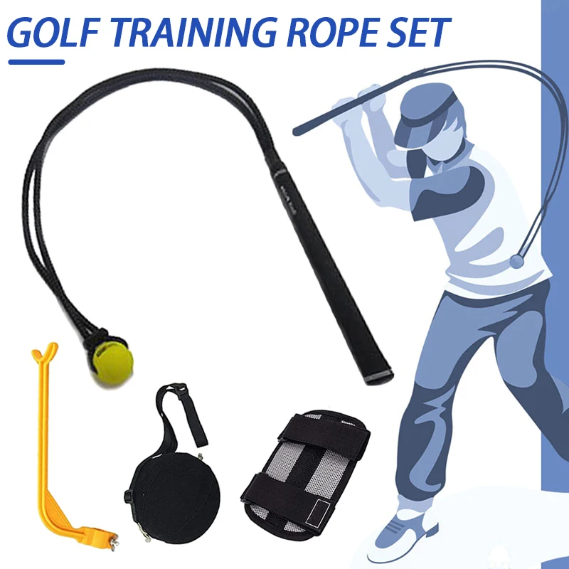 

Newly Golfs Rope Swing Training Sticks Aid Combo Set Strength Flexibility Tempo Training Swing Correcting Tool for Beginers XD88