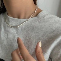 meyrroyu silver color pearl clavicle chain necklace for women elegant exquisite korea style hollow jewelry gifts o%d0%b6%d0%b5%d1%80%d0%b5%d0%bb%d1%8c%d0%b5