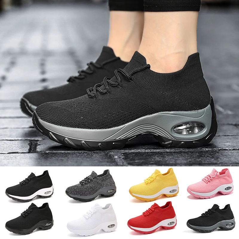 

Women's Casual Shoes Chunky Sneakers Platform Walking Shoes Fashion Knited Casual Loafers Size 35-42