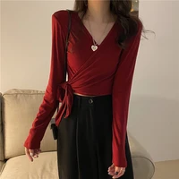 cheap wholesale 2021 spring autumn new fashion casual woman t shirt lady women sexy tops long sleeve ay719