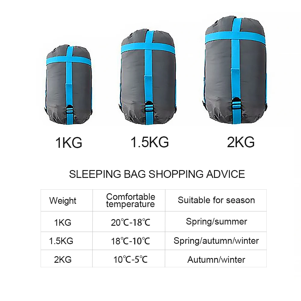 

Ultra Light Outdoor Hiking Adult Sleeping Bag Camping Winter Nylon Multi-layer Cotton Thermal splicing Double Sleeping Bag