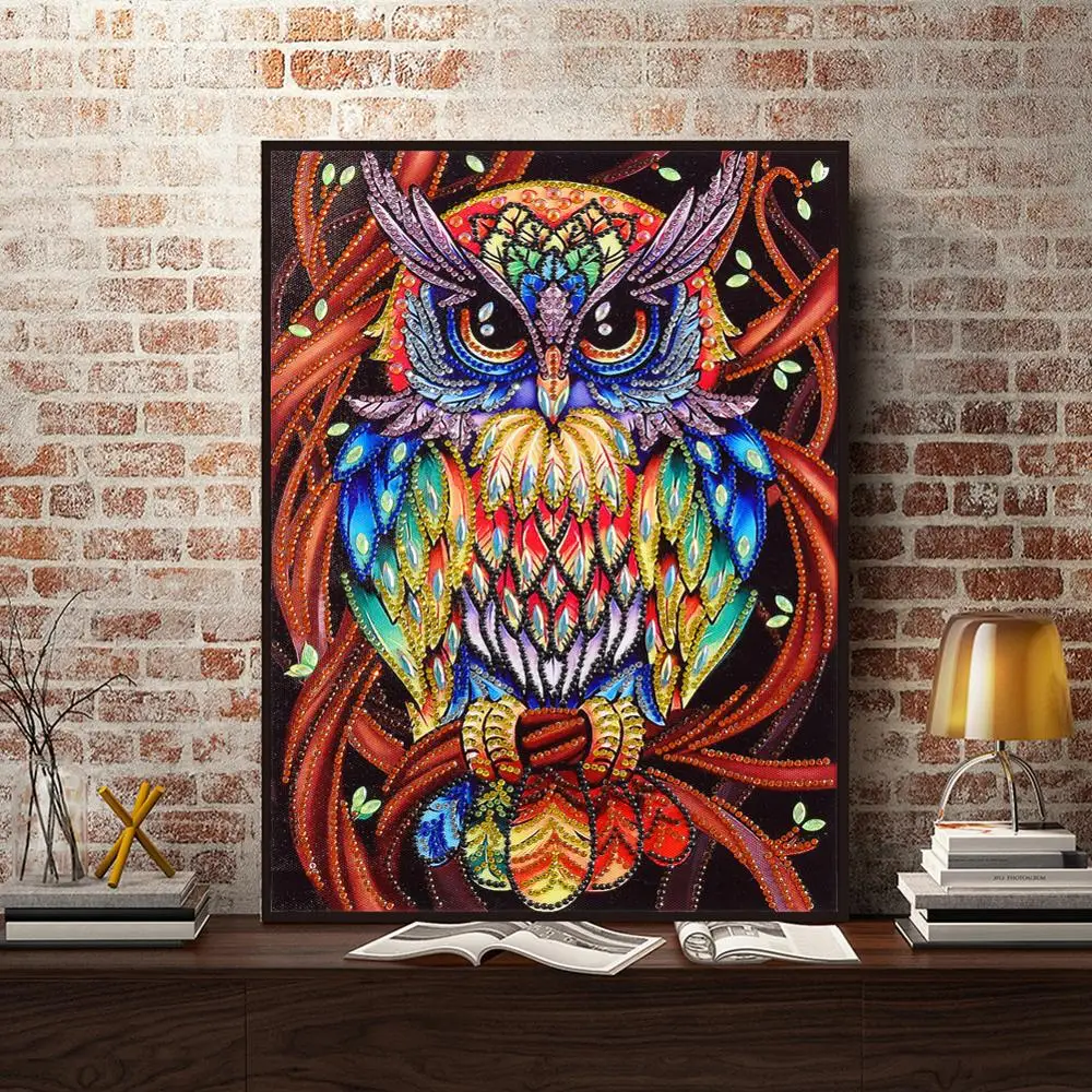 5D DIY Special shaped Diamond Painting Cross Stitch Owl Flower Stich Craft Embroidery Mosaic Kit Wall Decor | Дом и сад