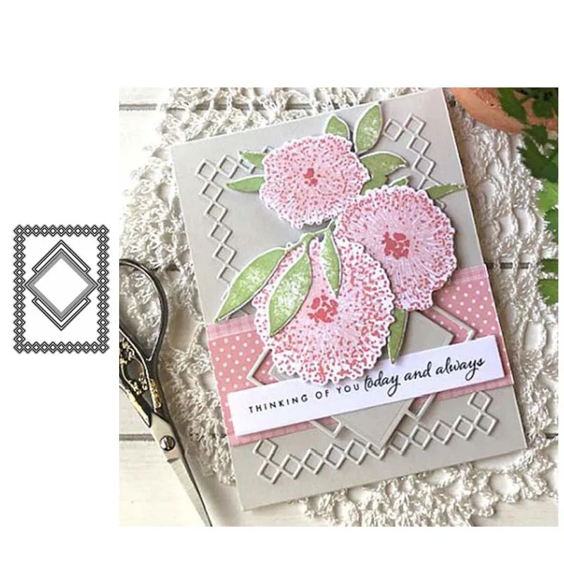 

Prismatic frame cutting knife die metal cutting scrapbook process card die hand-made carbon steel die
