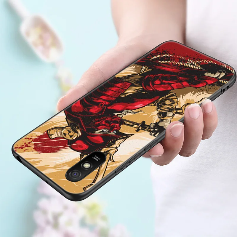 Japanese Samurai Silicone Phone Case For Xiaomi Redmi Note 11 10 9 8 Pro 11T 10T 10S 9S 8T 9 9A 9C 9T Black Soft Cover Coque