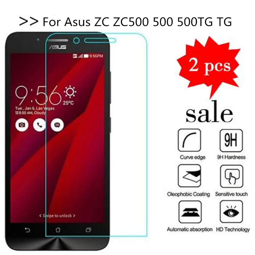 2 шт Стекло для Asus ZC ZC500 500 500TG TG 5 0 "протектор экрана закаленное стекло защитная