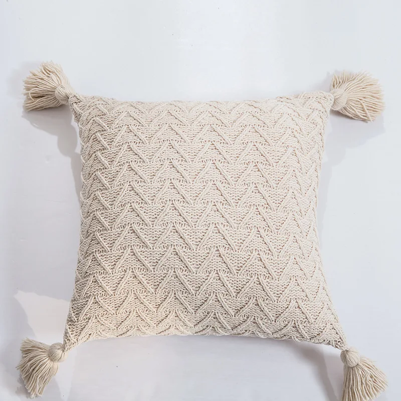 

New Solid Plain Pillow Cover With Tassels Home Decor Cushion Cover 45x45cm Pillow Case Sofa Throw Pillow Car Home Decoration