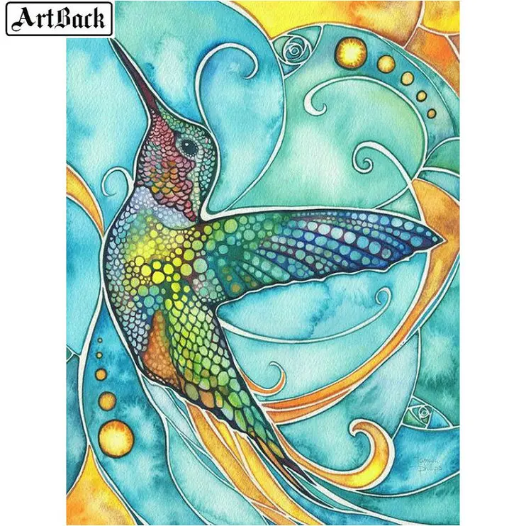 

ARTBACK New Diamond Painting Hummingbird Color 5d Full Square/round Diamond Mosaic Crafts Embroidery Sticker Home Decor Animal