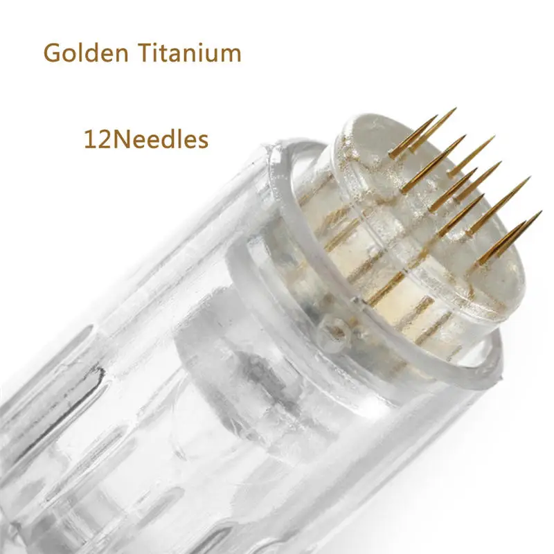 12pin golden 1 шт 9/2/36-контактный Титан Nano Порты и разъёмы Dermapen иглы картридж острые наконечники для Электрический Уход за лицом чистое устройство инструменты советы - Цвет: 12pin golden