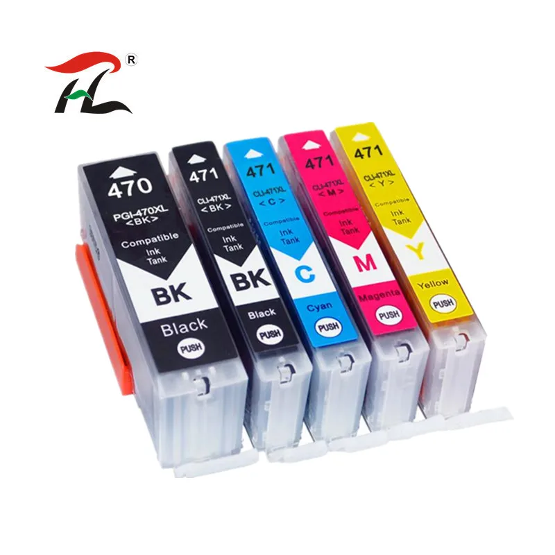 YLC 5 шт. PGI470 CLI471 PGI 470 Совместимый картридж для принтера Canon PIXMA TS5040 MG5740 MG6840 TS6040|ink