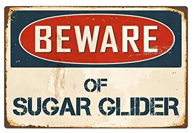 

Tin Sign Beware of Sugar Glider Retro Metal Sign Made in USA