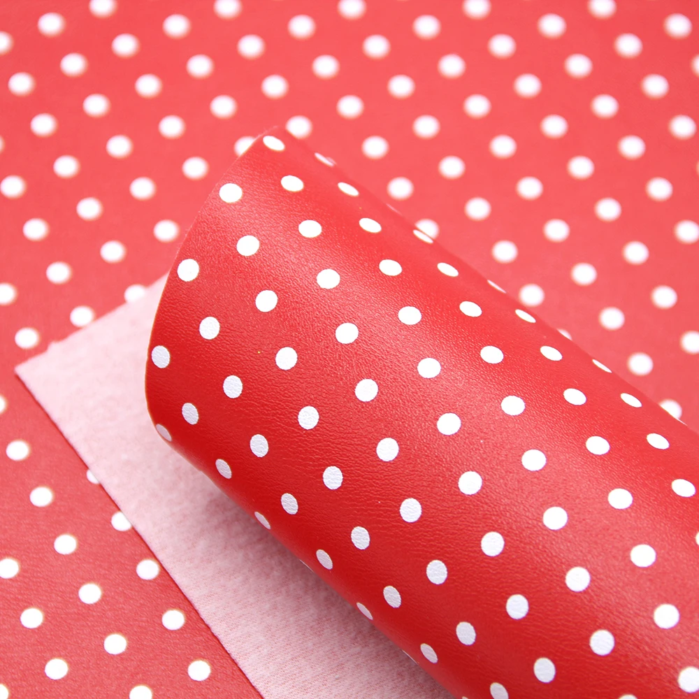 30*140 см ткань из искусственной кожи с принтом в горошек для бантов Кожевенная