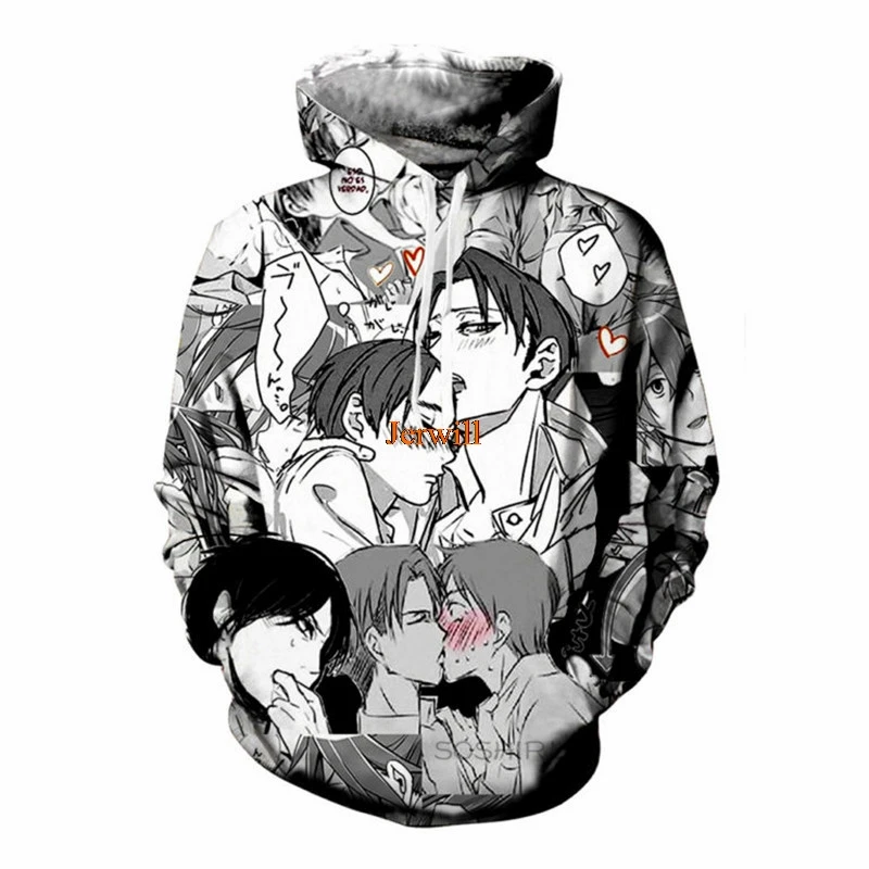 

Anime Hoodie Sweet Boy's Love Hoodies Sexy Man Long Sleeve Winter Pullover Manga Harajuku Unisex Hipster Sportwear Tops