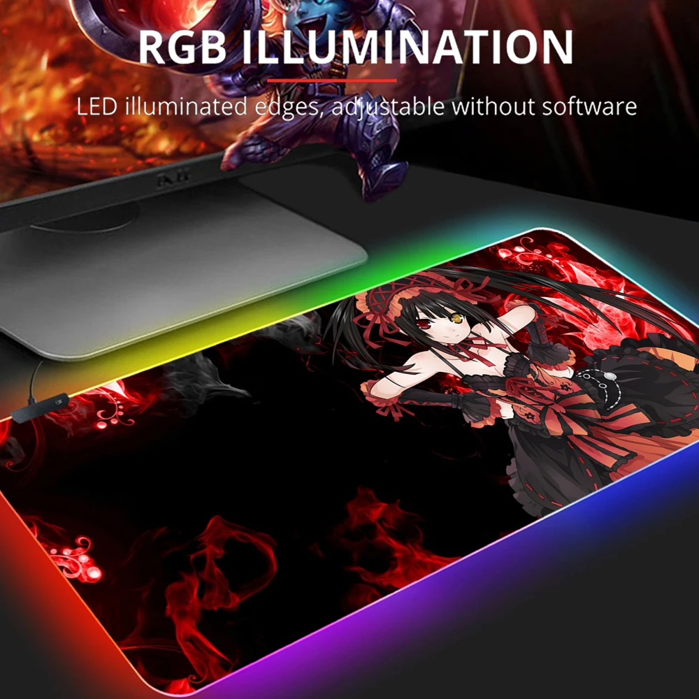 

Настольный коврик для мыши DATE A LIVE, игровой коврик для мыши с подсветкой, коврик для мыши Xxl, коврик для мыши RGB, клавиатура «сделай сам», коври...