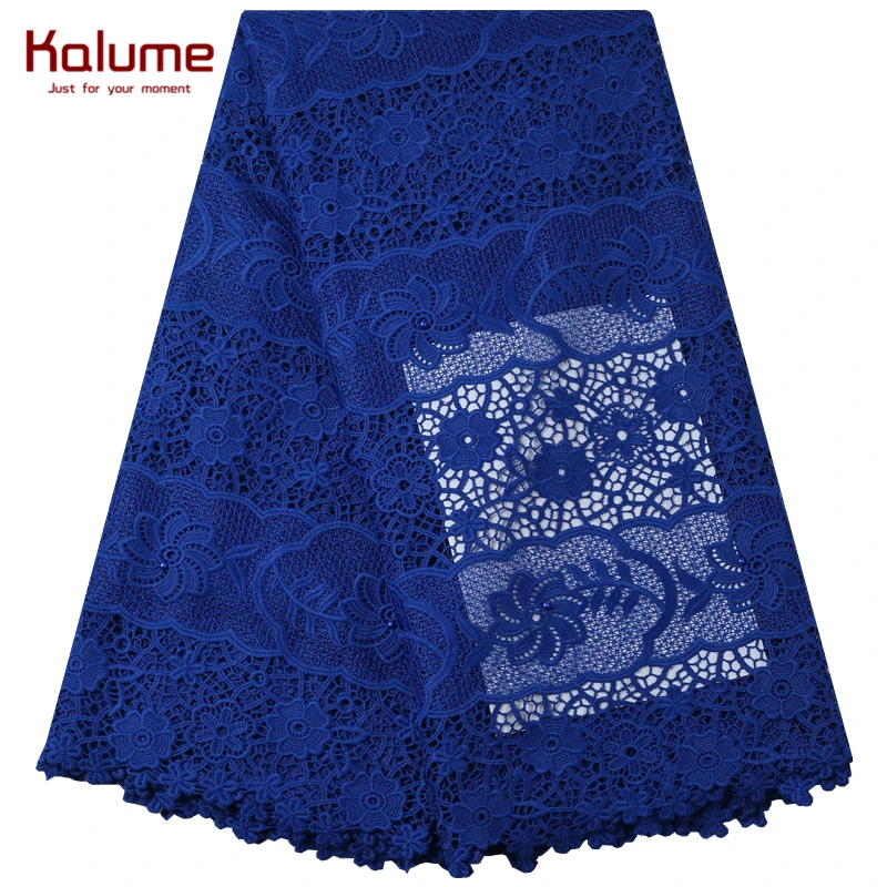 Kalume 2021 High Quality African Guipure Cord Lace Fabric Stoned Water Soluble For Nigerian Wedding Party Dress F2193 | Дом и сад