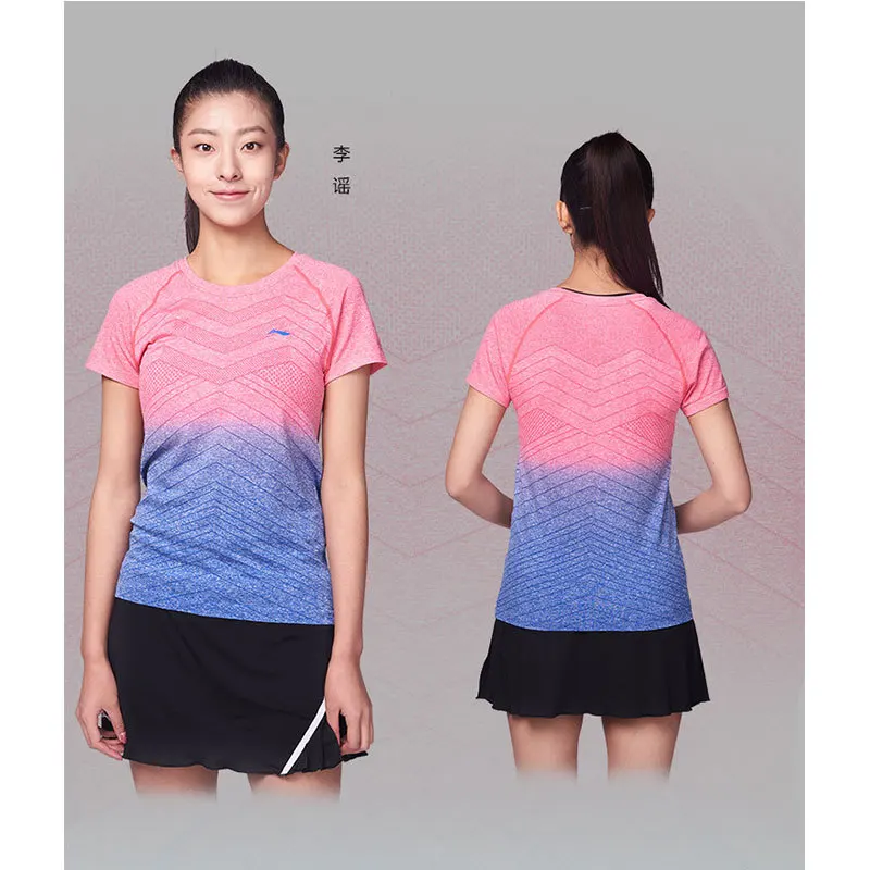 Мужские футболки для бадминтона Li Ning с коротким рукавом и круглым вырезом
