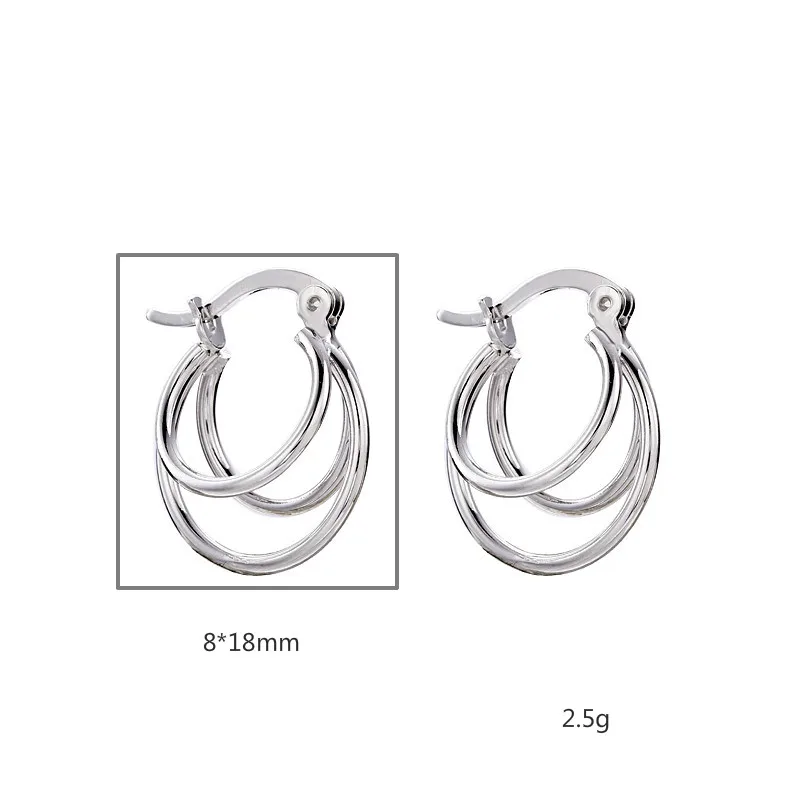 Серьги-кольца Flyleaf Многослойные женские серебро 100% пробы | Украшения и аксессуары