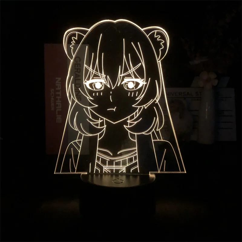 

3D Night Light Alarm Clock Base Light The Rising of The Shield Hero Raphtalia Japanese Anime Manga Decor Delivery Color Changing