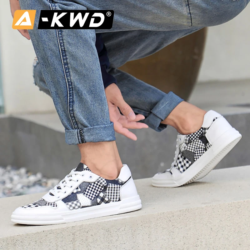 Мужские кроссовки из натуральной кожи темно-серые или синие модная обувь для