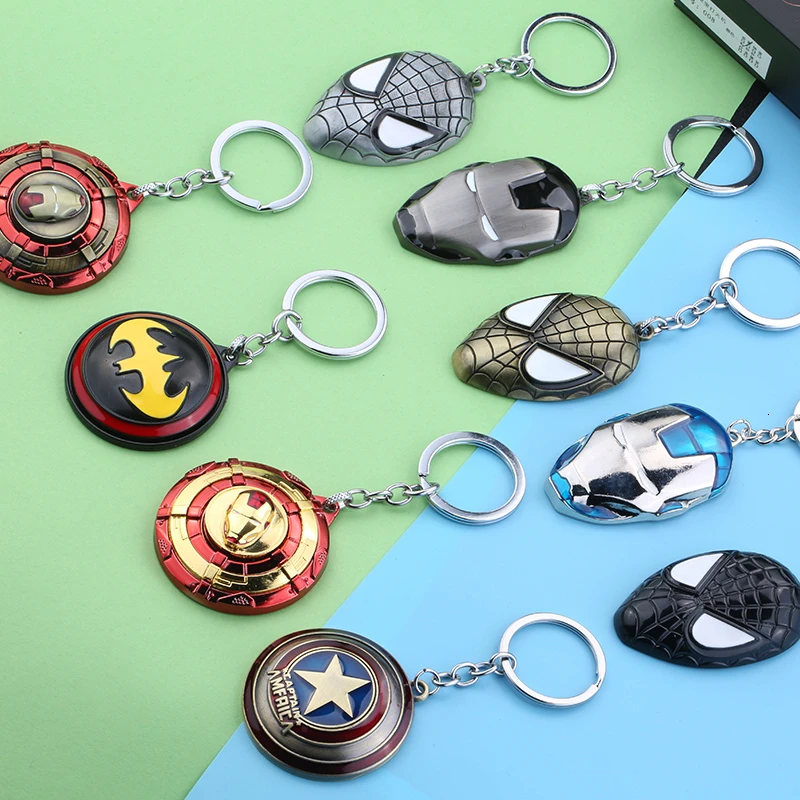 Marvel 4 Человек паук брелок шлем Железного человека металлический автомобильный с