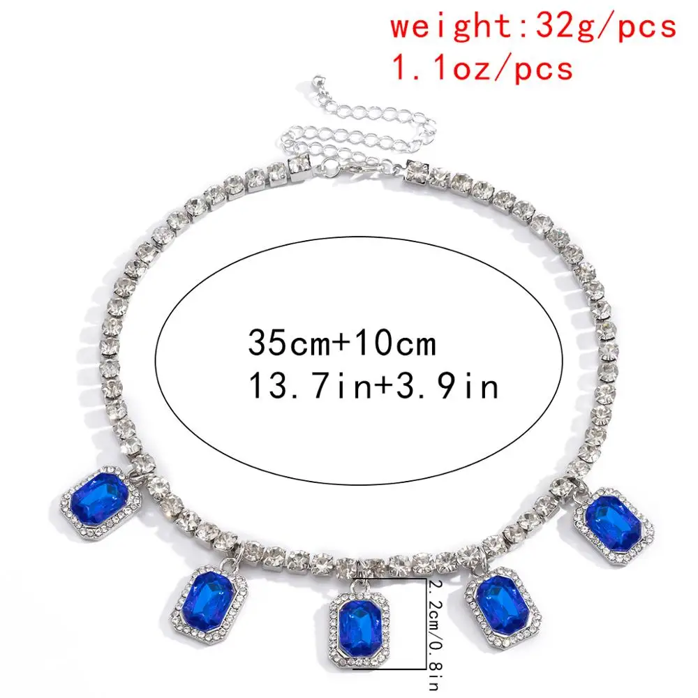 

Lacteo 2 Style Hip Hop Iced Out Colorful Rhinestone Pendant Necklace Exaggerated Cross Crystal Choker Necklace for Rapper