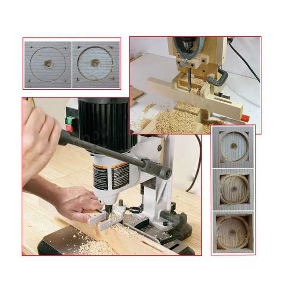 

8pcs Woodworking Hole Guide Saw Mortise Chisel Wood Twist Carpenter Square Drill Bit Tool