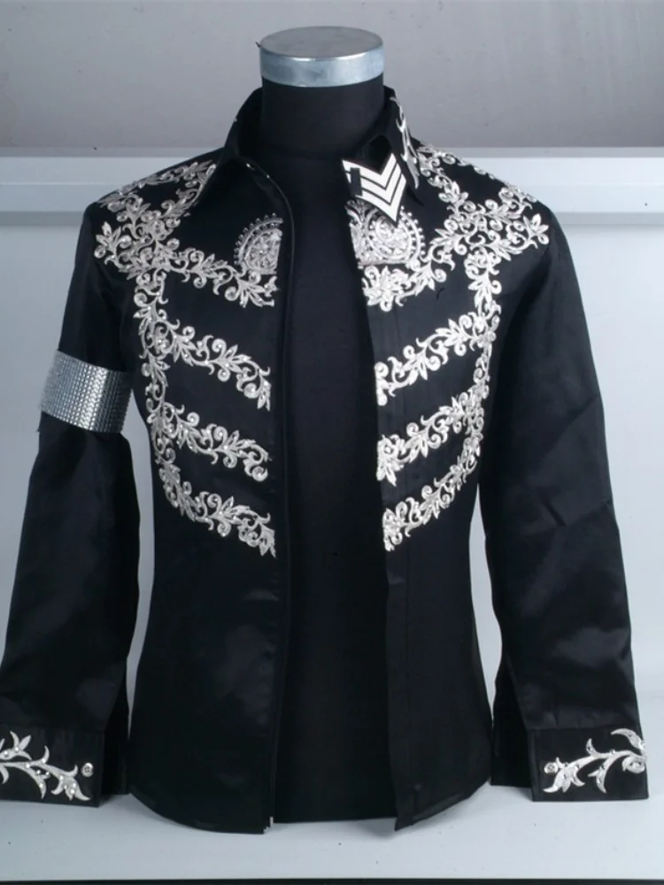 Disfraz profesional MJ de MICHAEL JACKSON chaqueta negra camiseta diamantes | Дом и сад