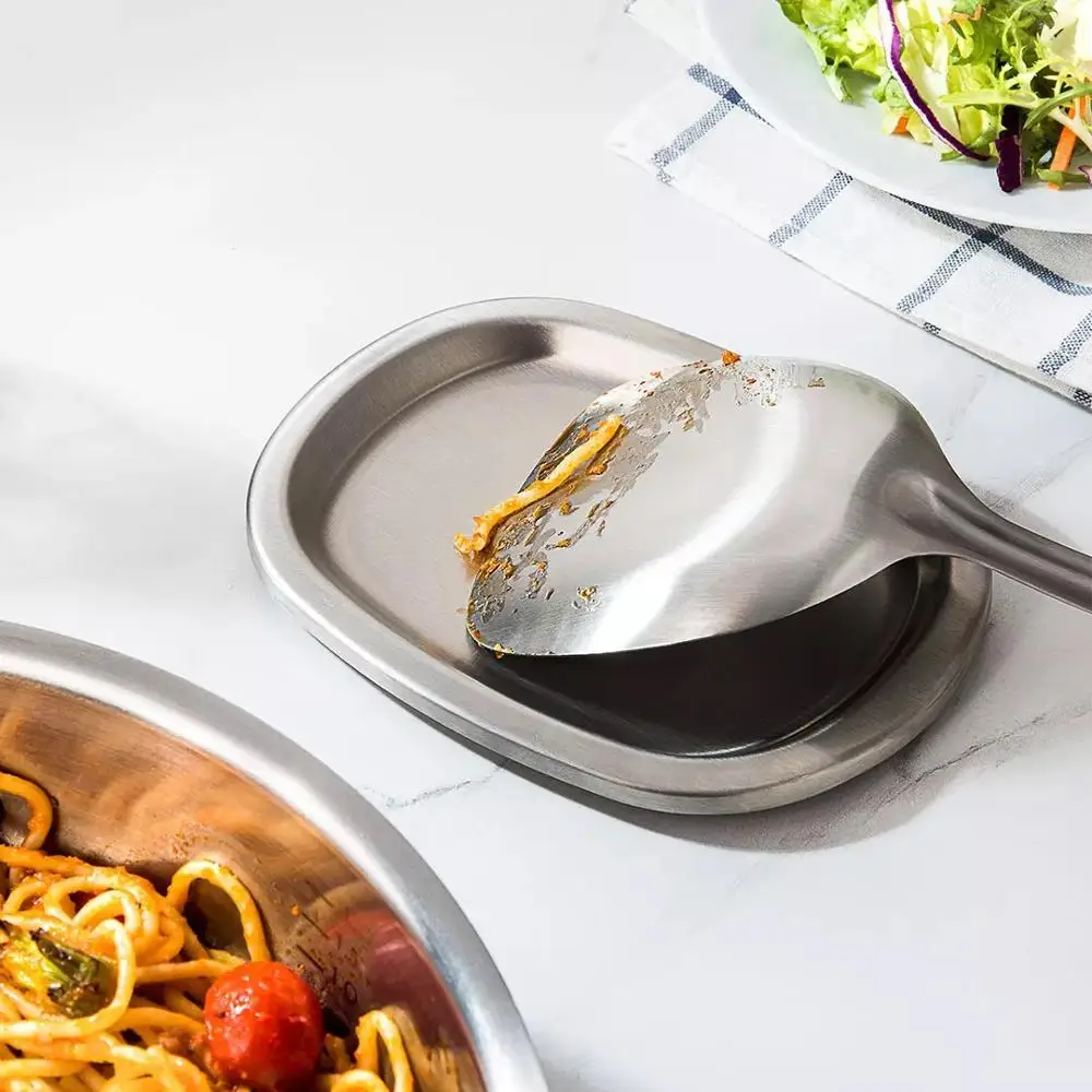 Huohou 304 Stainless Steel Spoon Pad Safe Durable Anti-corrosion Mat Non-slip Cutlery Container Easy To Clean For Food Kitchen |