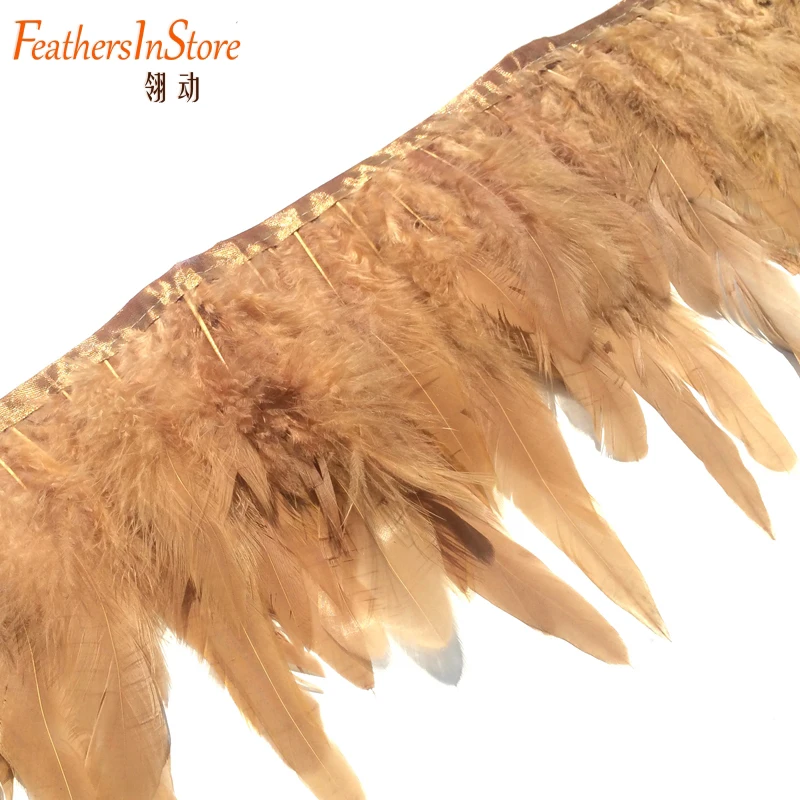 

Free Shipping 10meters Height 4-6" (8-15cm) orange Rooster Hackle Feather Rooster Feather tail Trimming Fringe