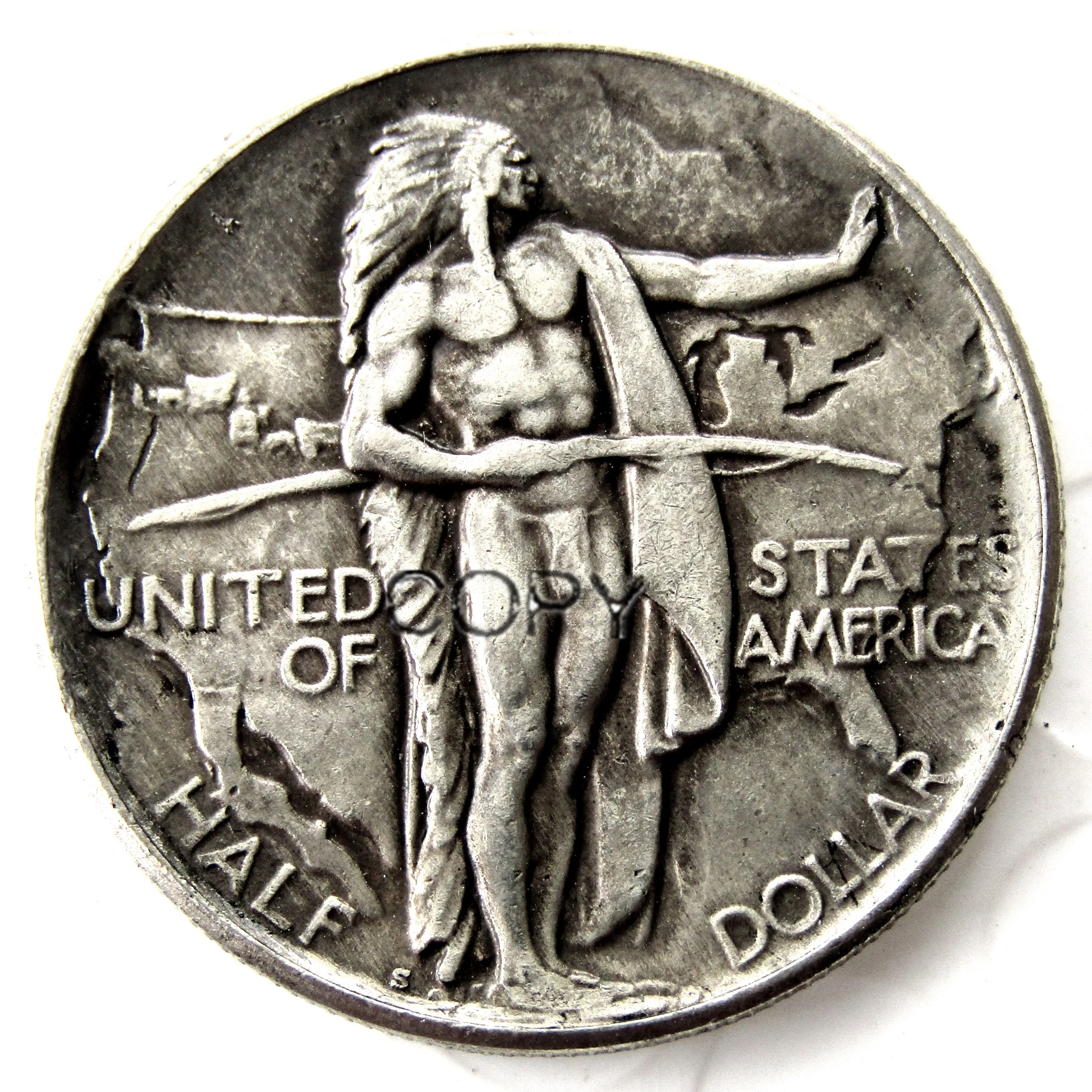 США 1926-S Oregon Trail Memorial половина копия доллара монеты посеребренные