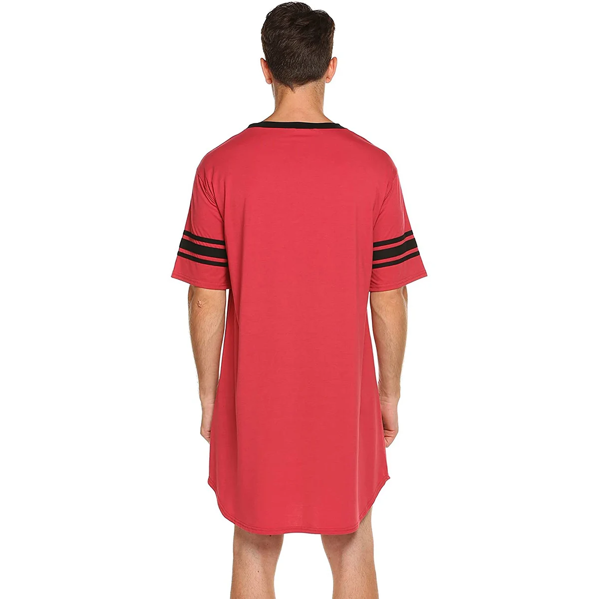 Рубашка мужская хлопковая с короткими рукавами мягкая Ночная Сорочка свободного